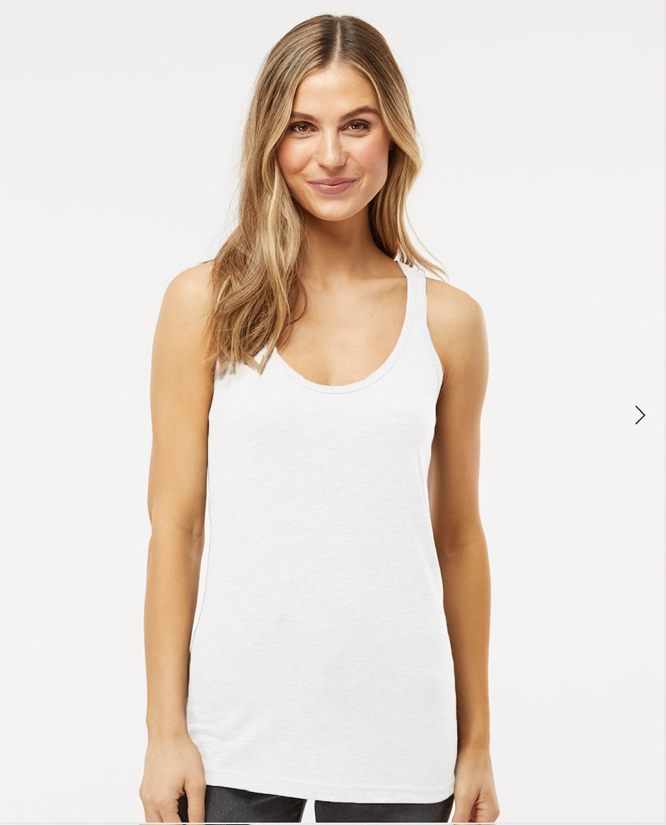 Dama Tank Mezcla 65% Poliéster 35% Algodón 3590 Blanco Solido