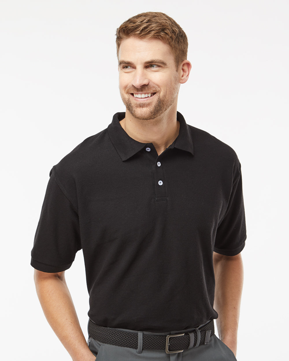 Adulto Polo Pique 50% Algodón 50% Poliéster 7006 Negro Fine