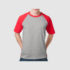 Adulto Raglan Manga Corta Peso Ultra Heavy Weight Suave Textura 5542 Jaspe / Rojo Brillante