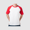 Adulto Raglan Manga Corta Peso Ultra Heavy Weight Suave Textura 5542 Blanco / Rojo Brillante