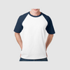 Adulto Raglan Manga Corta Peso Ultra Heavy Weight Suave Textura 5542 Blanco / Marino Brillante